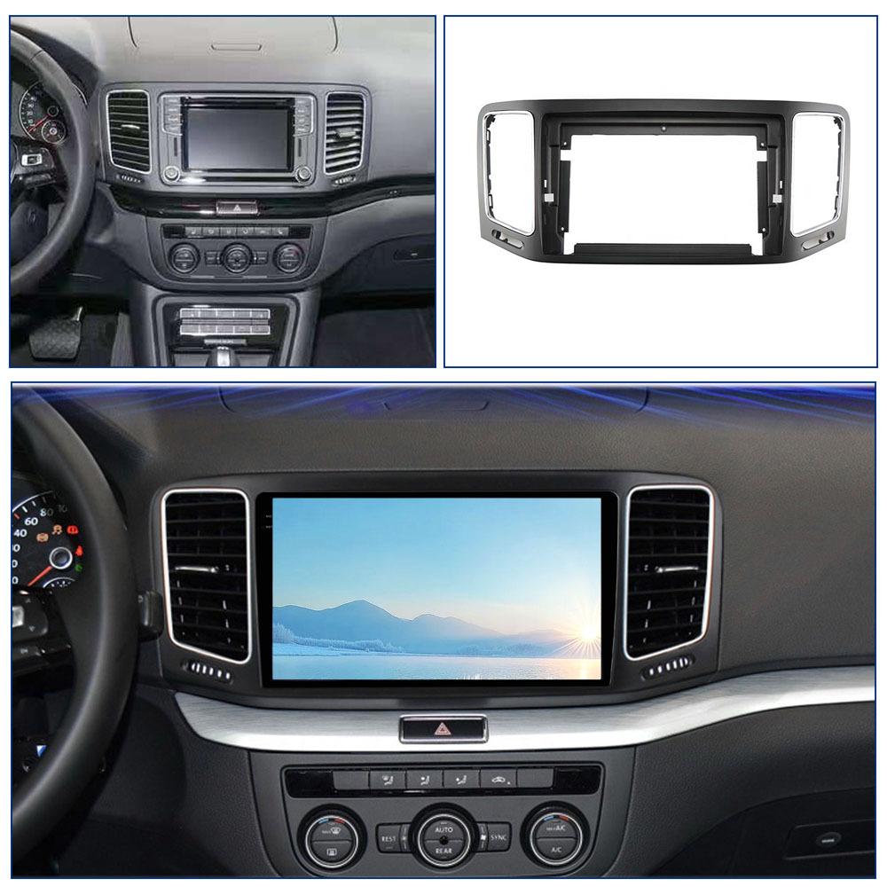 For VW 2011-2018 Sharan 9inch 2 Din Car Radio Plastic Fascias Panel Dashboard Frame Installation Android Multimedia Playe Frame