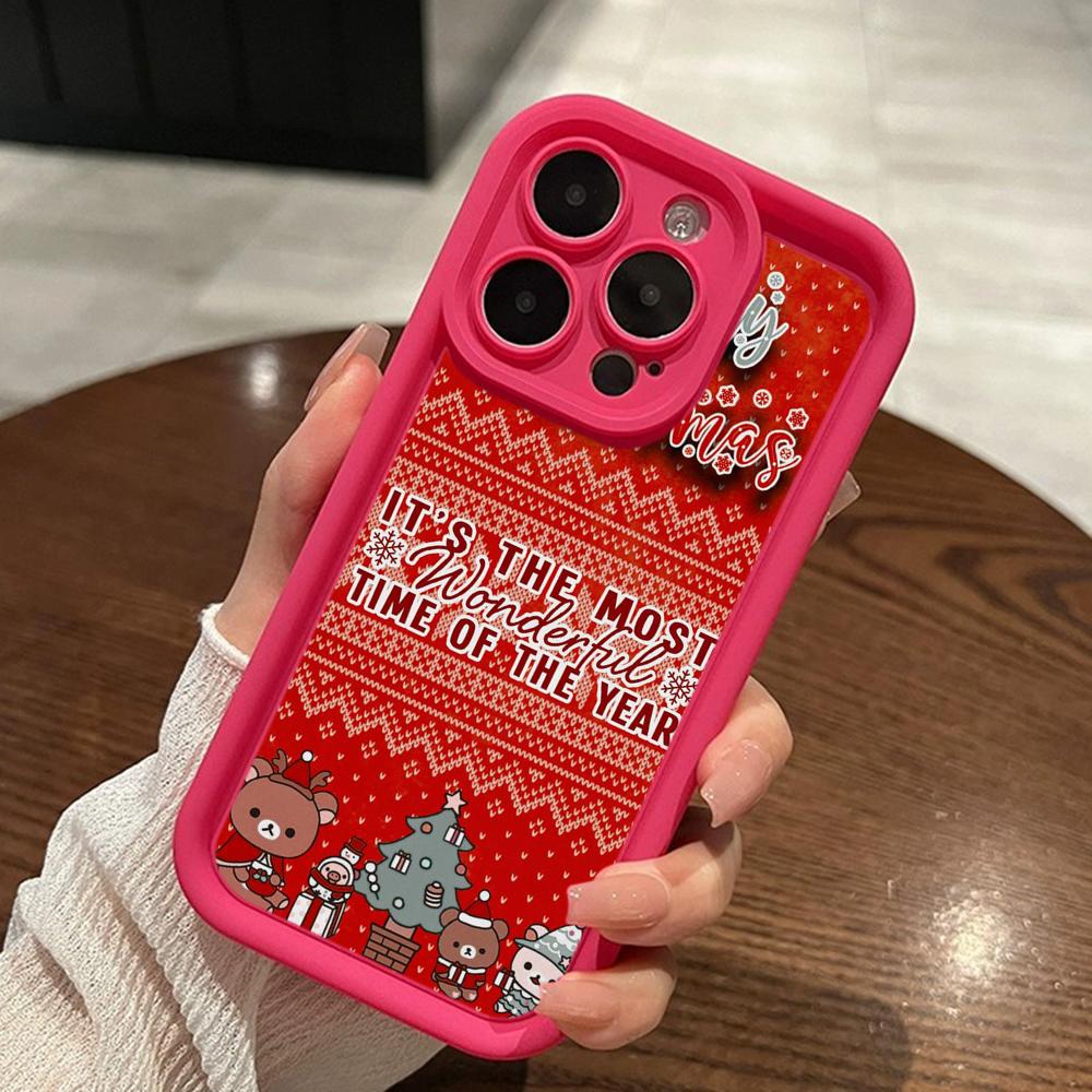 Чехлы для телефонов Ae117 Merry Christmas Happy New Year для iPhone 16 14 13 11 Pro Max 15 7 8 Plus 12 mini XR XS Max Angel Eye Ladder Protective Cover