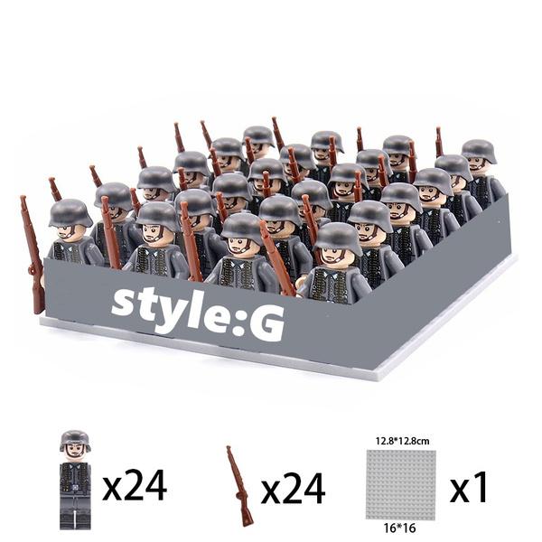 WW2 мини военные фигурки солдат строительные блоки немецкая армия США Япония итальянское поле боя оружие пистолеты набор кирпичей детские игрушки