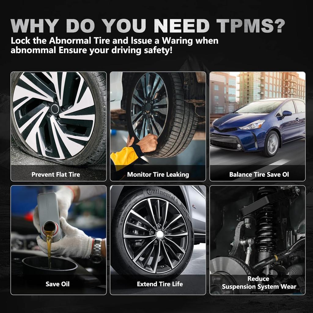 Датчик TPMS, совместимый с Chrysler Dodge Jeep Ram Fiat - 4 шт., предварительно запрограммированный, 433 МГц, датчик контроля давления в шинах для 300 Durango Challenger