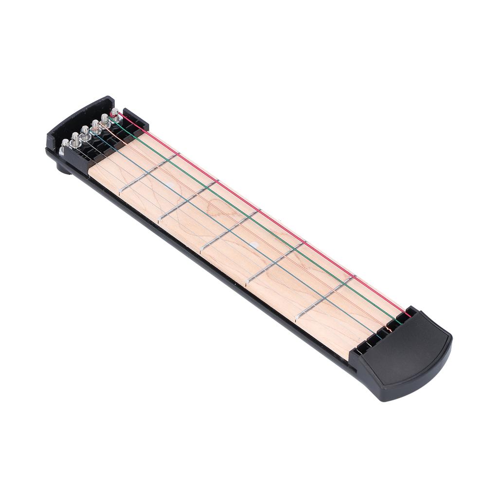 Карманный инструмент для практики на гитаре с 6-ю красочными струнами, портативный тренажер для начинающих с аккордами, 6 ладов