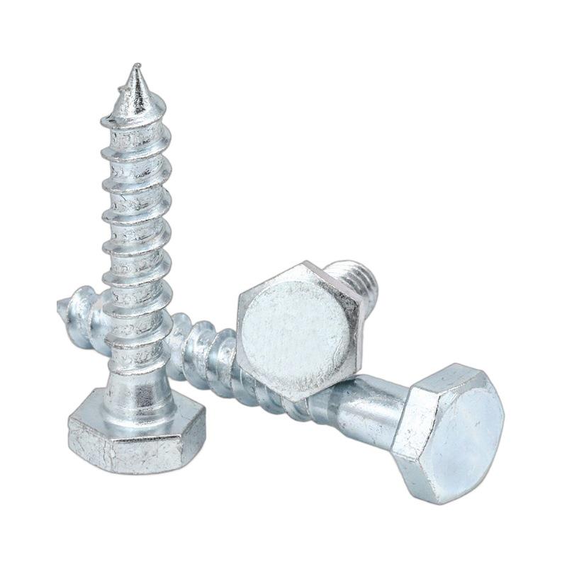 Саморезы с шестигранной головкой из цинка синего и белого цвета: Шурупы по дереву M6/M8 с полной и половинной резьбой