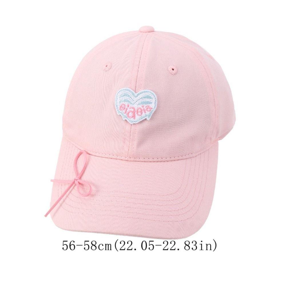 Embroidery Love Heart Baseball Cap Cotton Peaked Cap Sweet Sun Hat Sports
