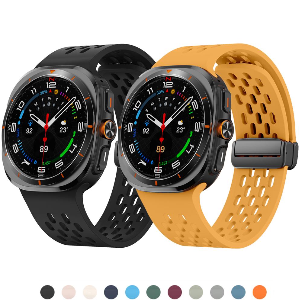 Магнитный ремешок для Samsung Galaxy Watch Ultra 47 мм аксессуары Дышащий силиконовый ремень Браслет galaxy watch 7 ultra ремешок 47 мм