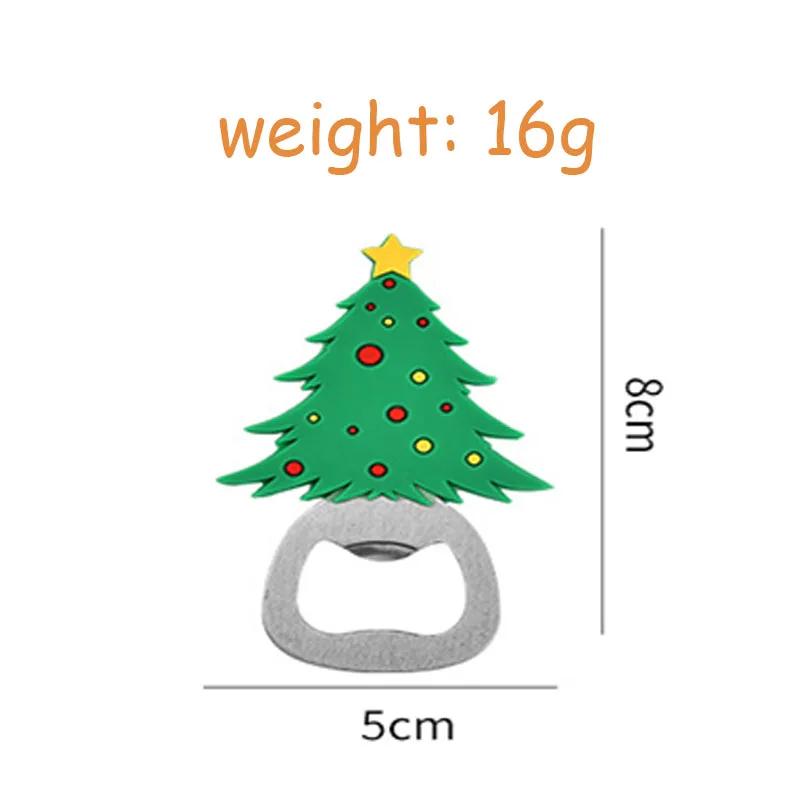 Christmas Beer Opener Santa Snowman Bottle Openers Silicone Stainless Steel for 2025 Christmas Party Decor Supplies