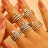 High Quality 2026 New Hot-selling Three-color Ring Split Ring Women's Personality Micro-inlaid Zircon Pin Ring Wholesale