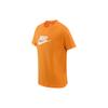 T-Shirt Kids Letter Logo Print Round Neck Short Sleeve Kids Tops Bright-Orange FD0928-836