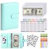 A6 PU Loose Leaf Notebook Cover Money Saving Wallets DIY Journal Agenda Planner Cover 6 Ring Binder Notebook Stationery Supplies