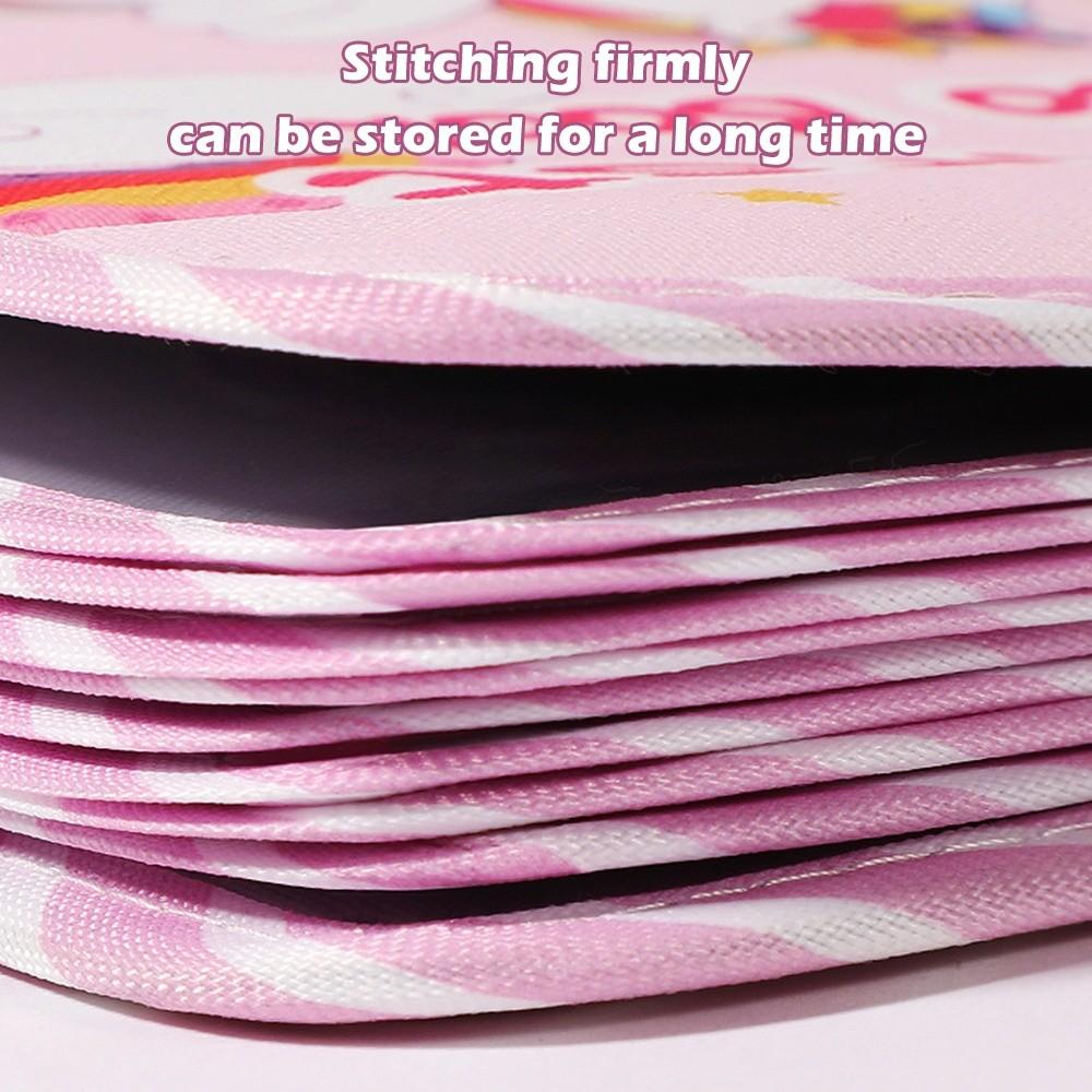 1 Count Cartoon Baby Cloth Book Album with Safety Mirror Soft Cloth Newborn Anniversary Album Multi-color Children's Album Gifts