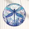 Round Stained Glass Style Window Hangings 5.9 Inch Colorful Sun Catcher with Chain for Indoor Outdoor Decor Light Reflection Artistic Gift
