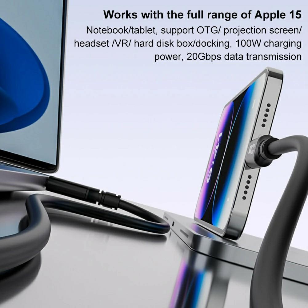 Кабель USB 3.2 Type-C PD 100 Вт для быстрой зарядки, 20 Гбит/с для передачи данных, 8K/60 Гц для проецирования экрана, 5 м