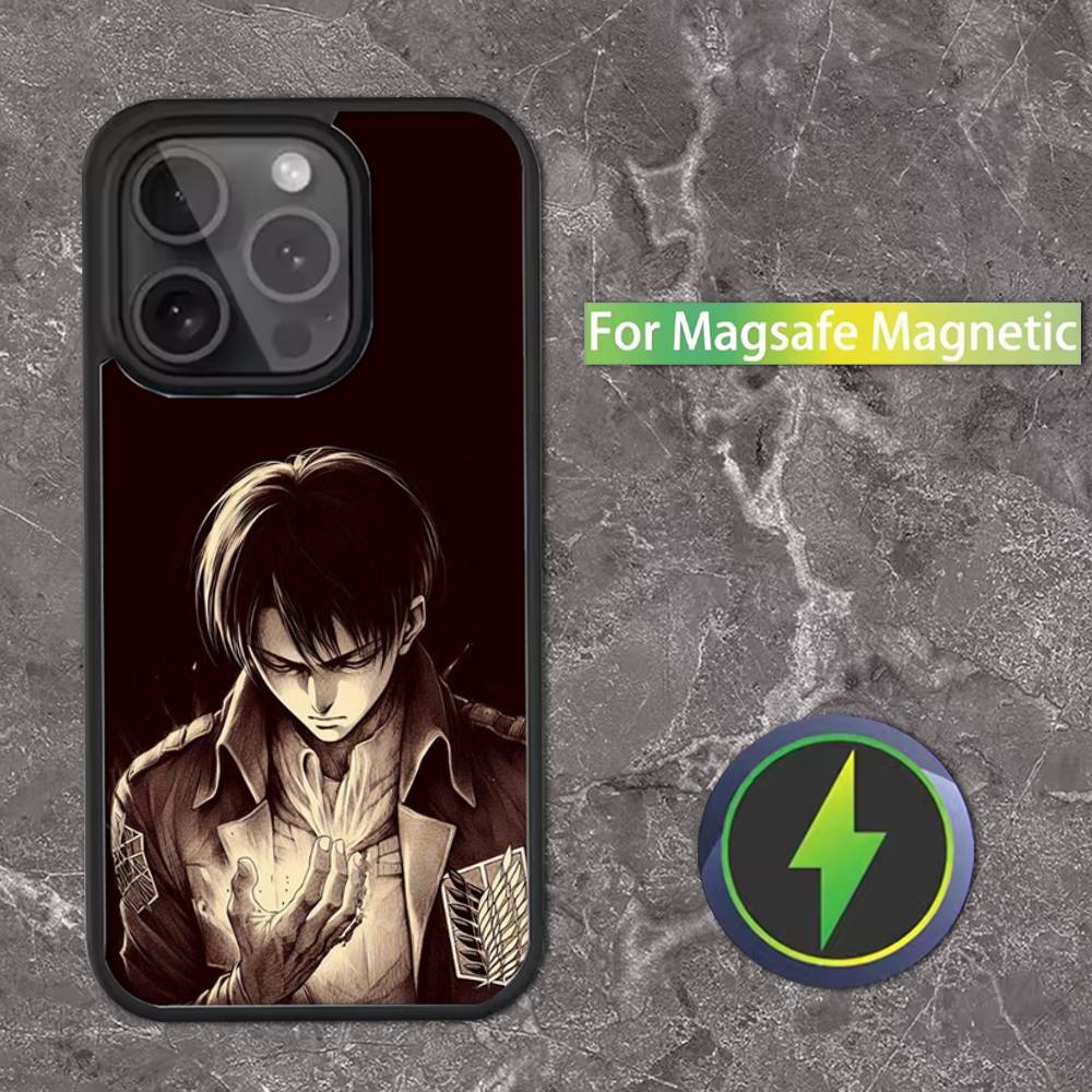 Чехол для телефона Levi Ackerman Атака Титанов Для iPhone 16,15,14,13,12,11,Pro,Max,Plus,Mini,SE Магнитная беспроводная зарядка Magsafe