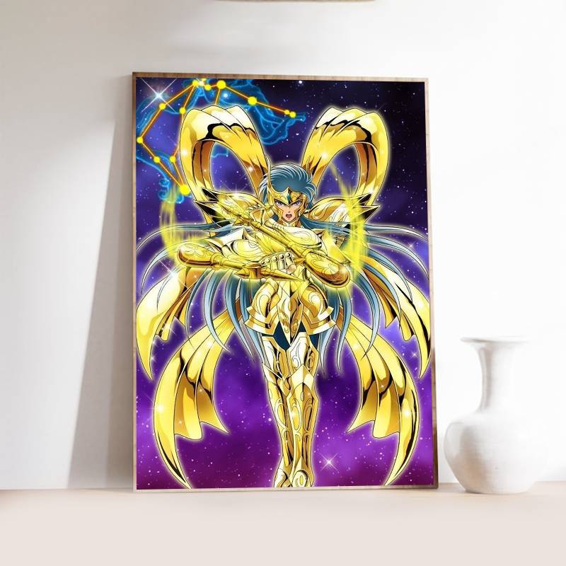 1PC Classic anime S-Saint S-seiya Poster Self-adhesive Art Waterproof Paper Sticker Coffee House Bar Room Wall Decor
