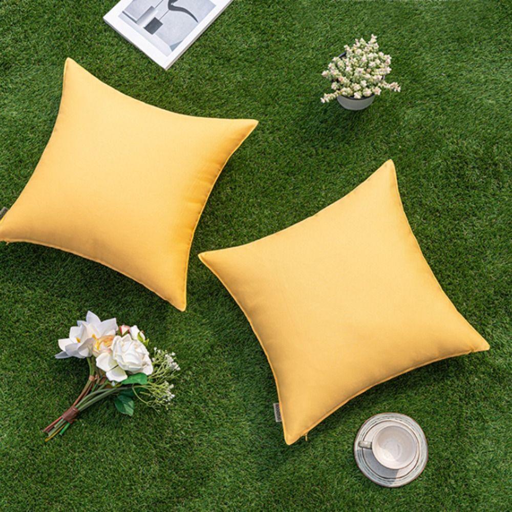 Waterproof Outdoor Cushion Cover Solid Color Pillow Case Colorful Pillow Cover  Home Decoration