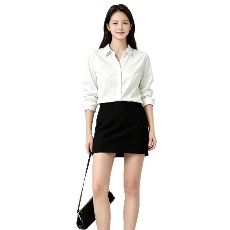 [Xinjiang long-staple cotton-no-ironing] 111% pure cotton shirt women's long-sleeved high-end versatile commuter interview shirt