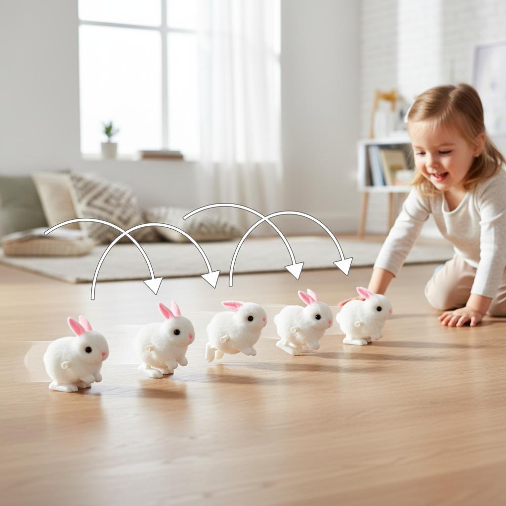 Bunny hare wind-up rabbit jumping toy gift for Easter