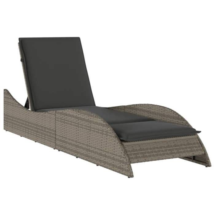 VidaXL Chaise Longue avec Coussins, Lit de Repos avec Dossier Réglable, Bain de Soleil, Meuble de Jardin Extérieur, Moderne, 368280