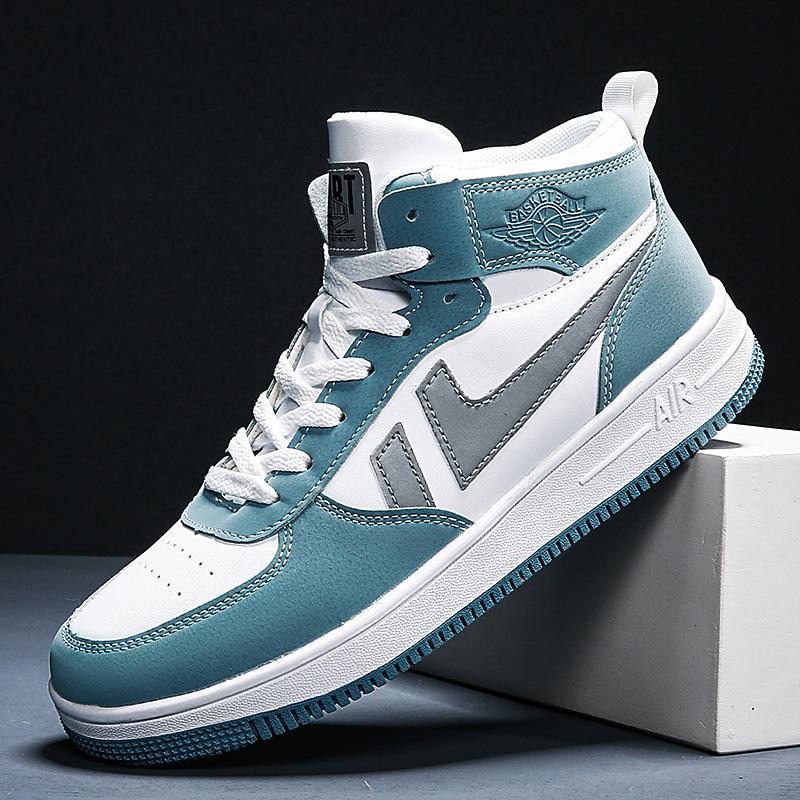 Guochao Men's Shoes 2024 Spring Casual Sports Shoes Air Force Board Shoes Fashion No. 1 Versatile Basketball High-top Shoes