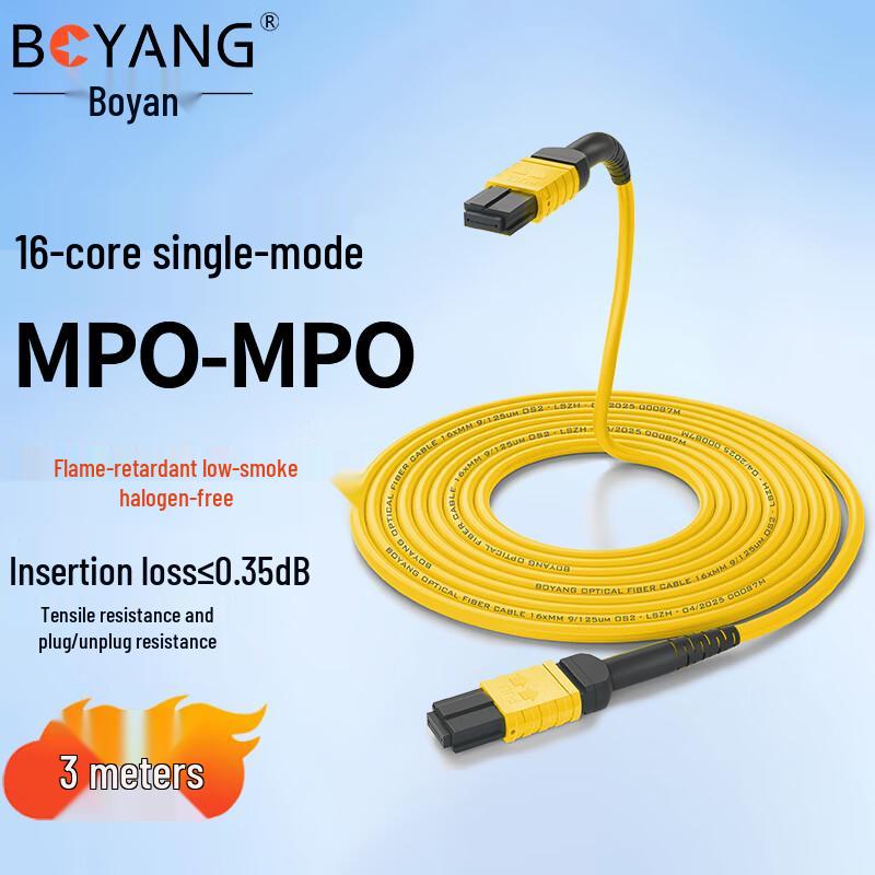 BOYANG 16-Core MPO/APC Fiber Optic Patch Cable