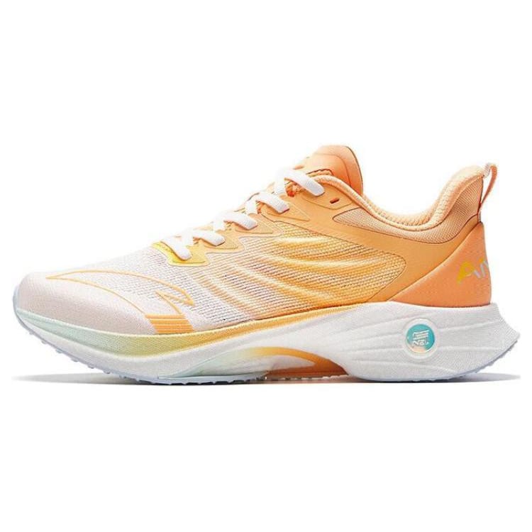 Anta MACH 3.0 Comfortable Slip Resistant Abrasion Resistant Low top Running Shoes Women's White Orange 122335583-3