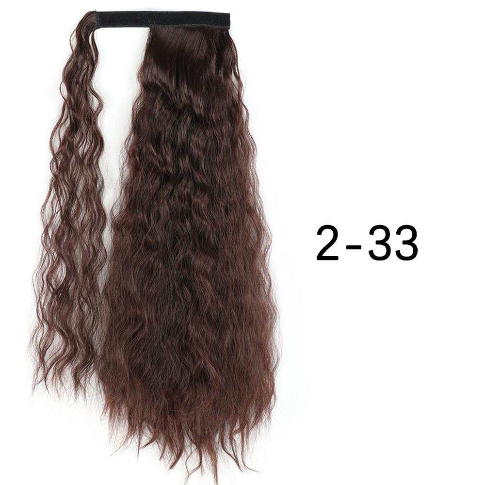 MISS WIG Synthetic Long Wavy Ponytail Hairpiece Natural Blonde Brown Wrap Around Hair Extensions for Women