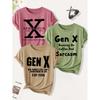 3 Pack of women's summer tops | Gen X Modern American-style slogan print T Shirt | Cute and trendy casual round-neck short-sleeve suit | 2026 Summer