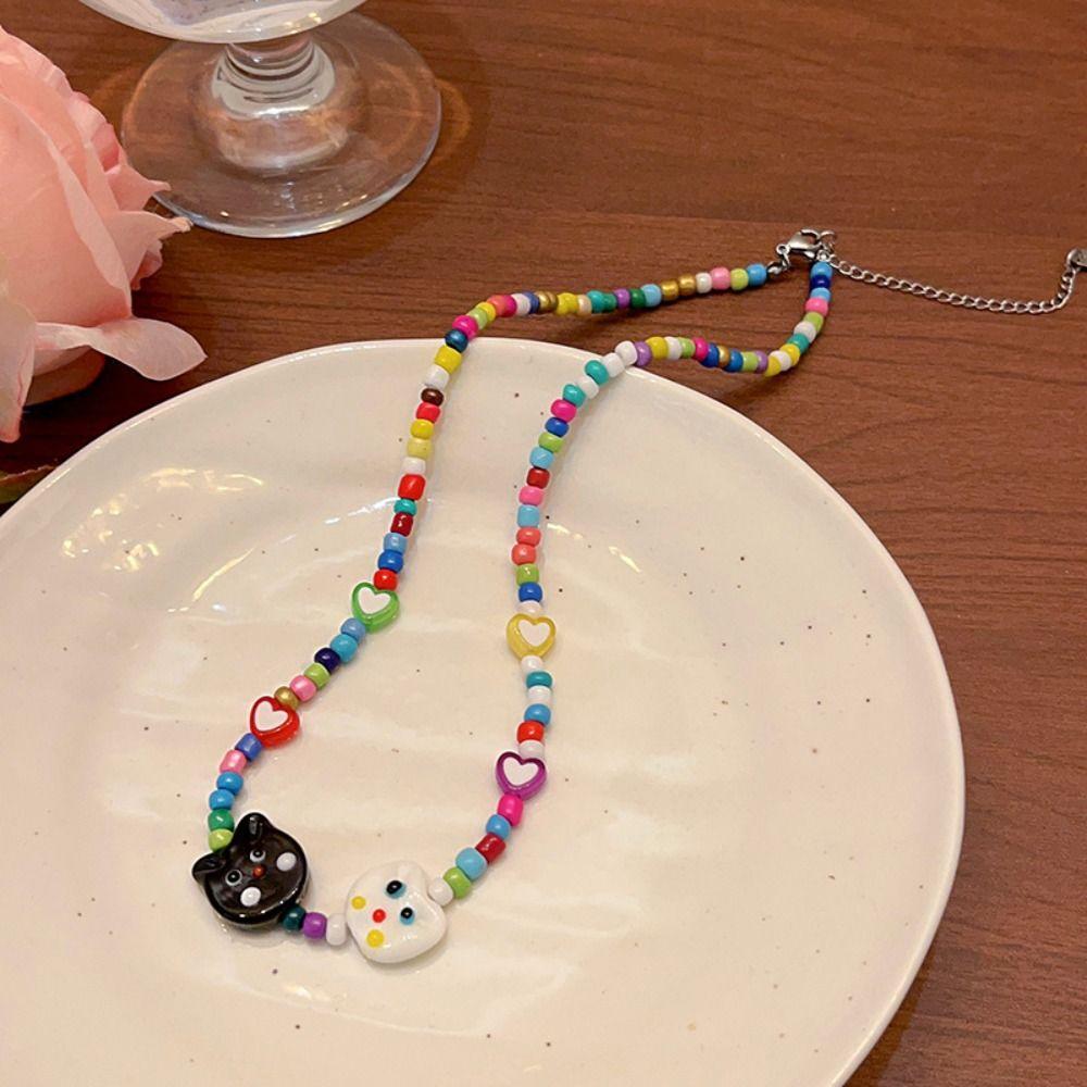 Богемия дофамин ожерелье ярких цветов браслеты BF и GF модные украшения браслет с котенком для девочек