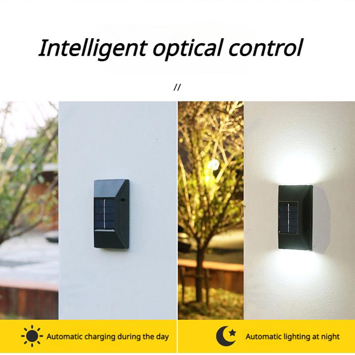 Светодиодный солнечный настенный светильник, уличный водостойкий солнечный светильник, забор, терраса, сад, патио, лестница, уличный пейзаж, украшение для балкона