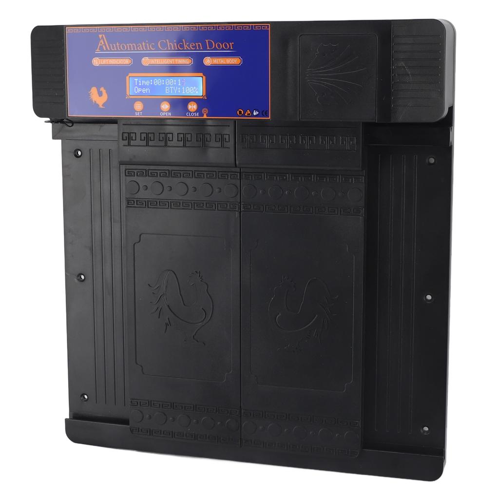 Automatic Chicken Door with Timer Solar Battery Powered LED Display Double Doors Electric Chicken