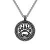 Европейские и американские популярные украшения Ожерелье «Медведь гризли» Круглая подвеска с лапой медведя Мужское ожерелье