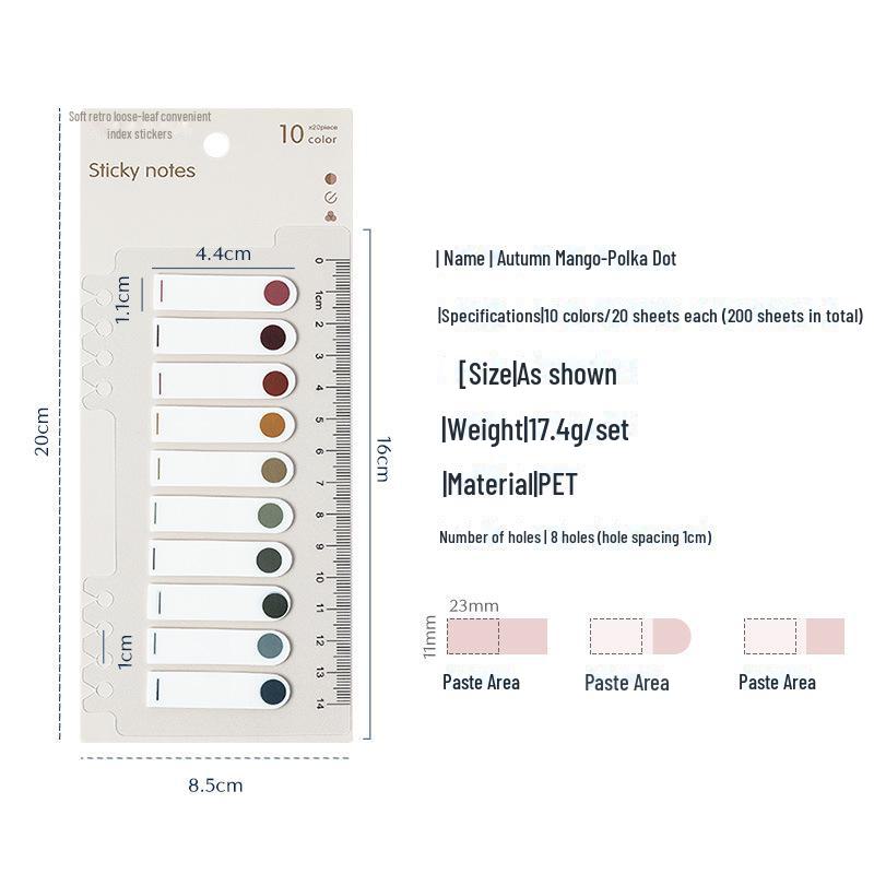 Стикеры Morandi Color Index: Пластиковые наклейки-индикаторы с возможностью записи