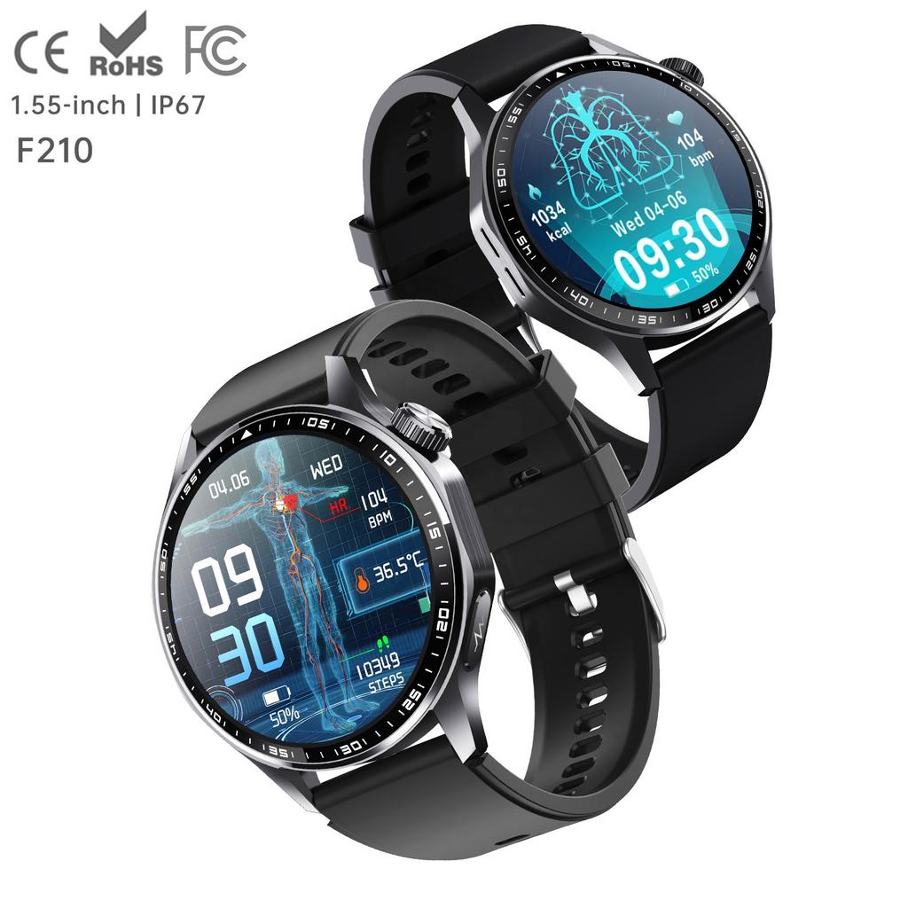 Hot Selling F210 IP67 Smartwatch with ECG Weather Heart Rate Monitoring Android Fitness Tracker Wrist Watch BT Call IPS Display