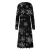 Women's Autumn And Winter Casual Fashion V-neck Long Sleeve Christmas Print Long Dress