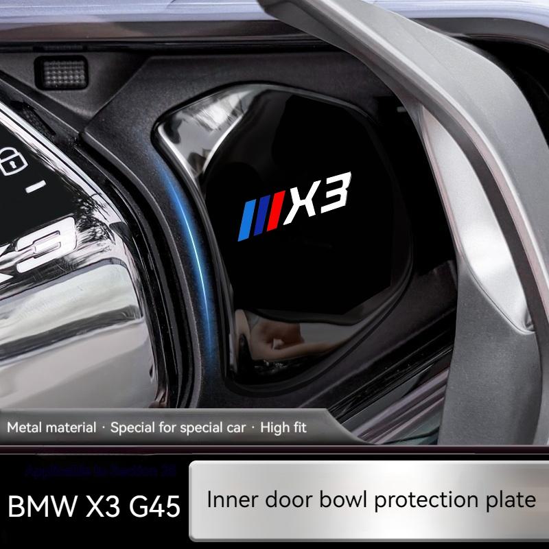 BBKG7 4Pcs Car Inner Door Bowl Stainless Steel Protection Cover Stickers For BMW X3 G45 G48 2024-2025 Sticker Styling Accessories