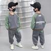 Модные костюмы для мальчиков Детская одежда Повседневная спортивная одежда Свитера с длинными рукавами и спортивные штаны Костюм-двойка