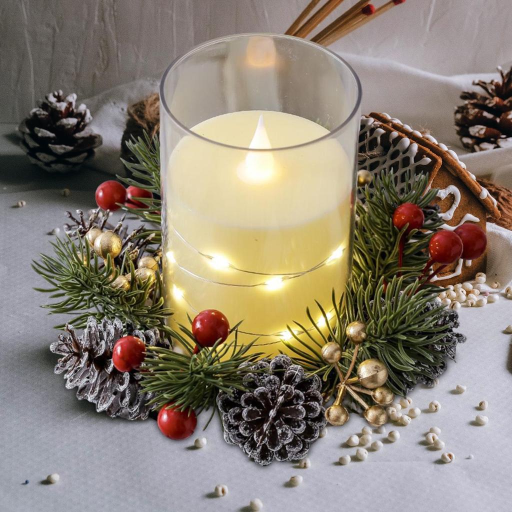 Рождественские венки со свечами и кольцами для украшения дома, свадьбы, рождественского праздничного стола