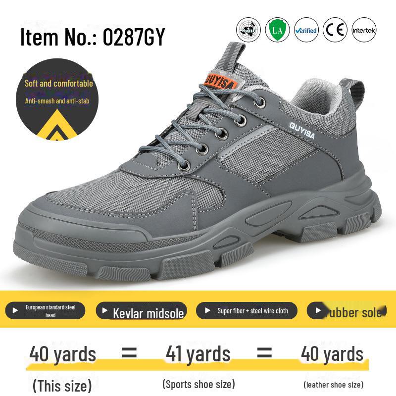 Мужская защитная обувь: Прочный, ударопрочный и антипрокольный, удобный, модный, идеально подходит для строительных площадок