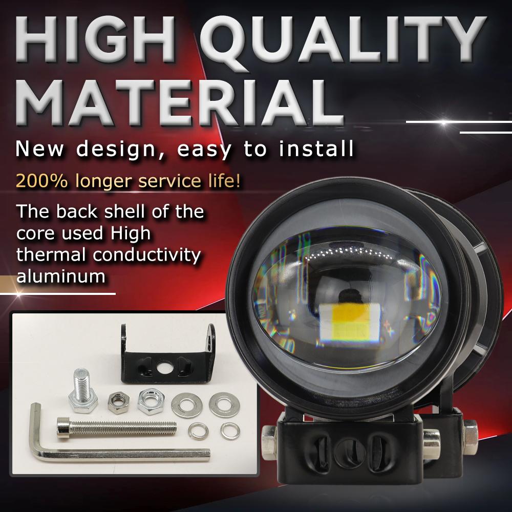 2 Inch Lens Bulbs Motorcycle Auxiliary Driving Lights For 4x4 Offroad Motorbike Scooter Spotlights 3000k 6000k Motor LED Light
