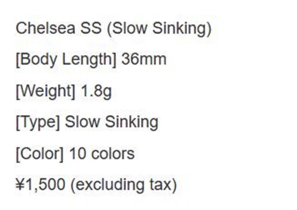 Rob Lure Chelsea SS 36mm 1.8 Grams Sinking Lure Kanri15 (0154)