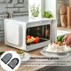 Mini Oven Gloves Heat-Resistant Kitchen Mitts with Neoprene Palm Faux Leather Loop Anti-Scalding Pot Rack Oven Mitts Cooking Baking Gloves