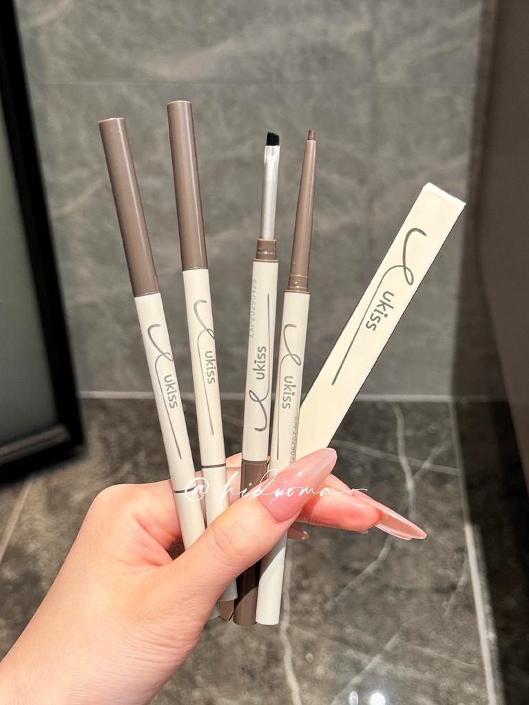 Smooth Application! Ukiss Blade-Shaped Eyeliner Gel Pen with Dual-Ended Blade, Smooth and Smudge-Proof, Waterproof, Suitable for Beginners