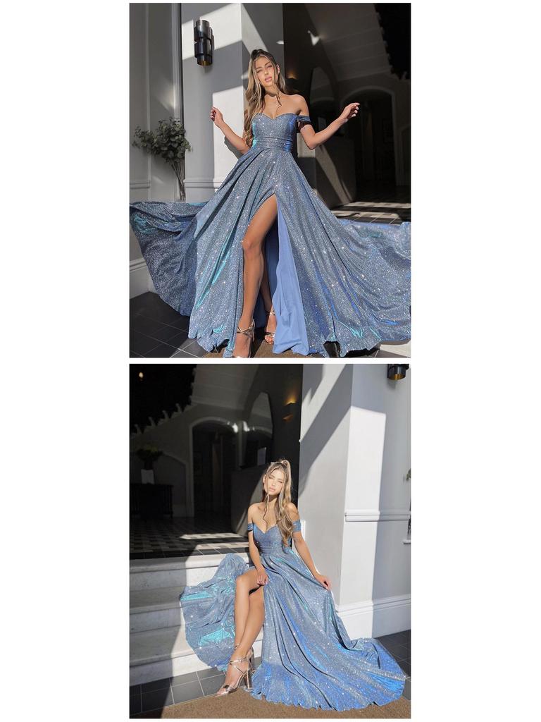 2025 Блестящее платье-труба с разрезом: Элегантное вечернее платье с пайетками