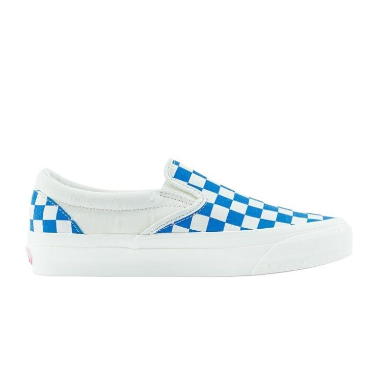 Vans Mte Slip-On Reissue Checkerboard Slip-On Low Top Canvas Shoes Unisex Sneakers Blue White VN000CWA0H7