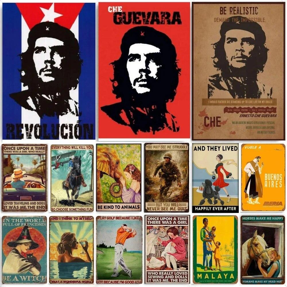 Vintage Che Guevara Be Realstic Metal Tin Signs Art Posters Plaque Bedroom Living Room Workshop Home Bar Decoration Wall Decor