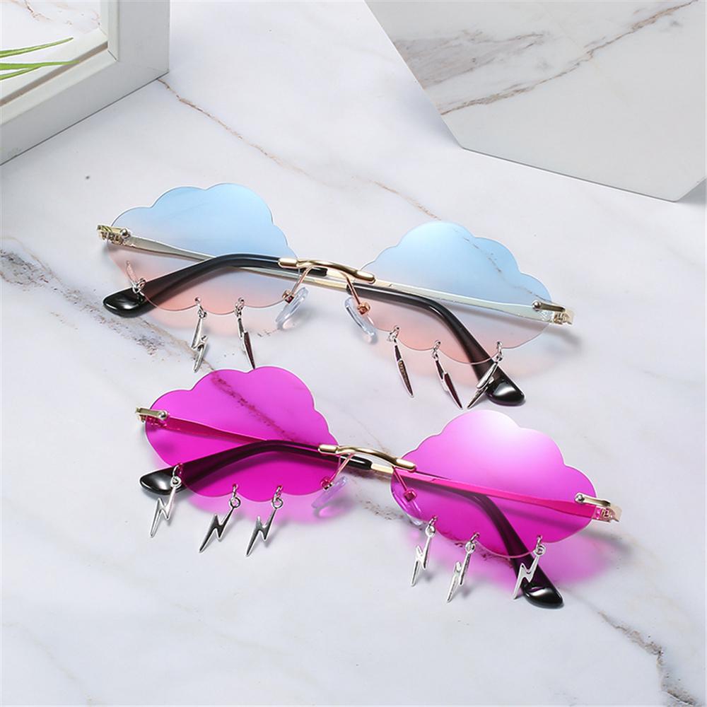Funny Party Disco 90s Sun Glasses Rimless Sunglasses Sunglasses designed for ladies Clouds Lightning Sunglasses