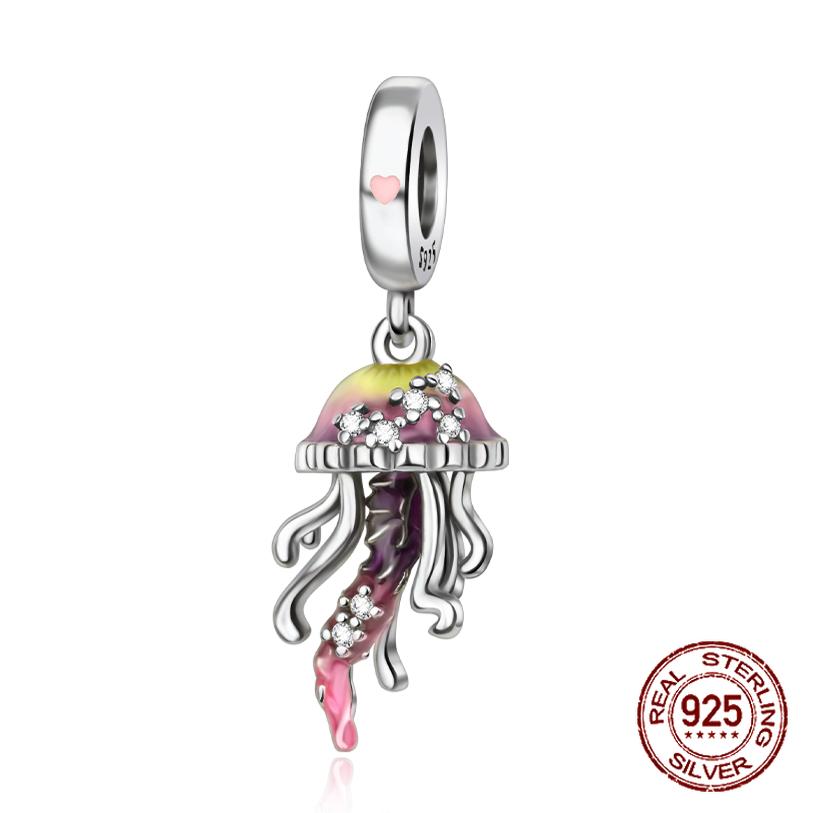 Серия Океан Подвески-шармы DIY Оригинальная медная морской конек медуза морской лев подвески подходят для браслета ювелирный подарок маркировка