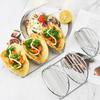 Tortillas Stand Wave Metal Dish Shaped Rack Parties Plate Baking Burritos Restaurants Heart Silver Home Tray Storage Holds Shelf