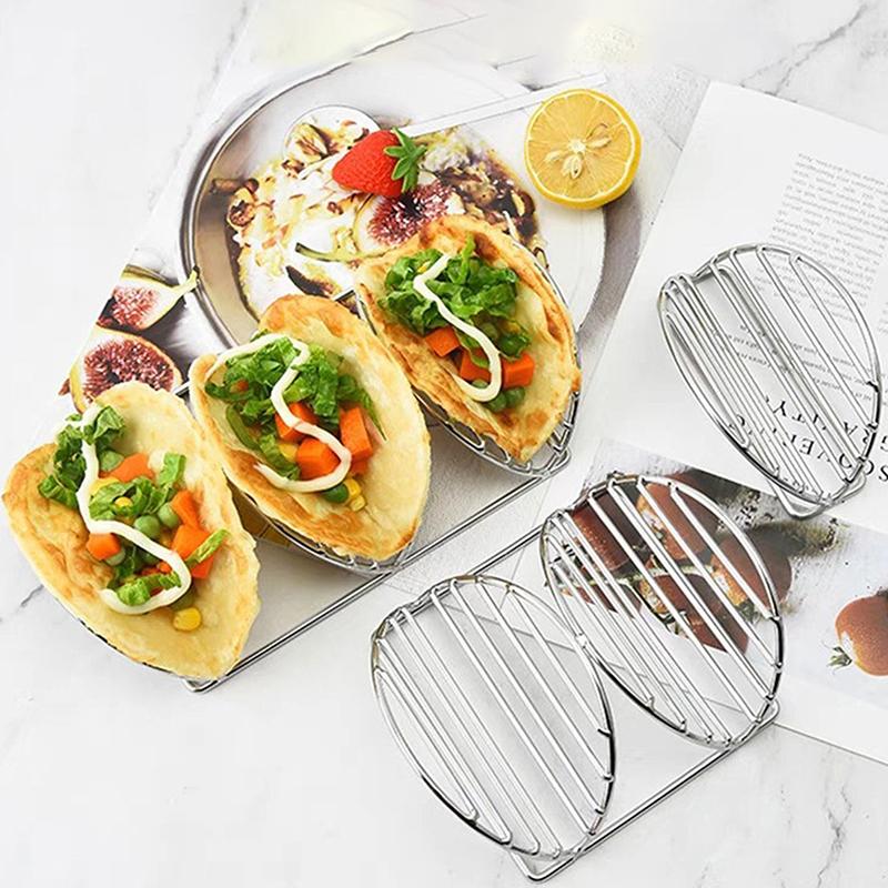Tortillas Stand Wave Metal Dish Shaped Rack Parties Plate Baking Burritos Restaurants Heart Silver Home Tray Storage Holds Shelf