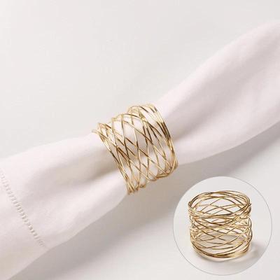 Новые креативные ментальные кольца для салфеток Art Circle Hollow Gold Round Western Handmade Home Weddings Table Decoration кольца для салфеток