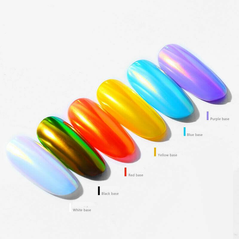 Зеркальный блеск для дизайна ногтей, хромированный пигмент, жемчужная оболочка, русалка, порошок, гель-лак